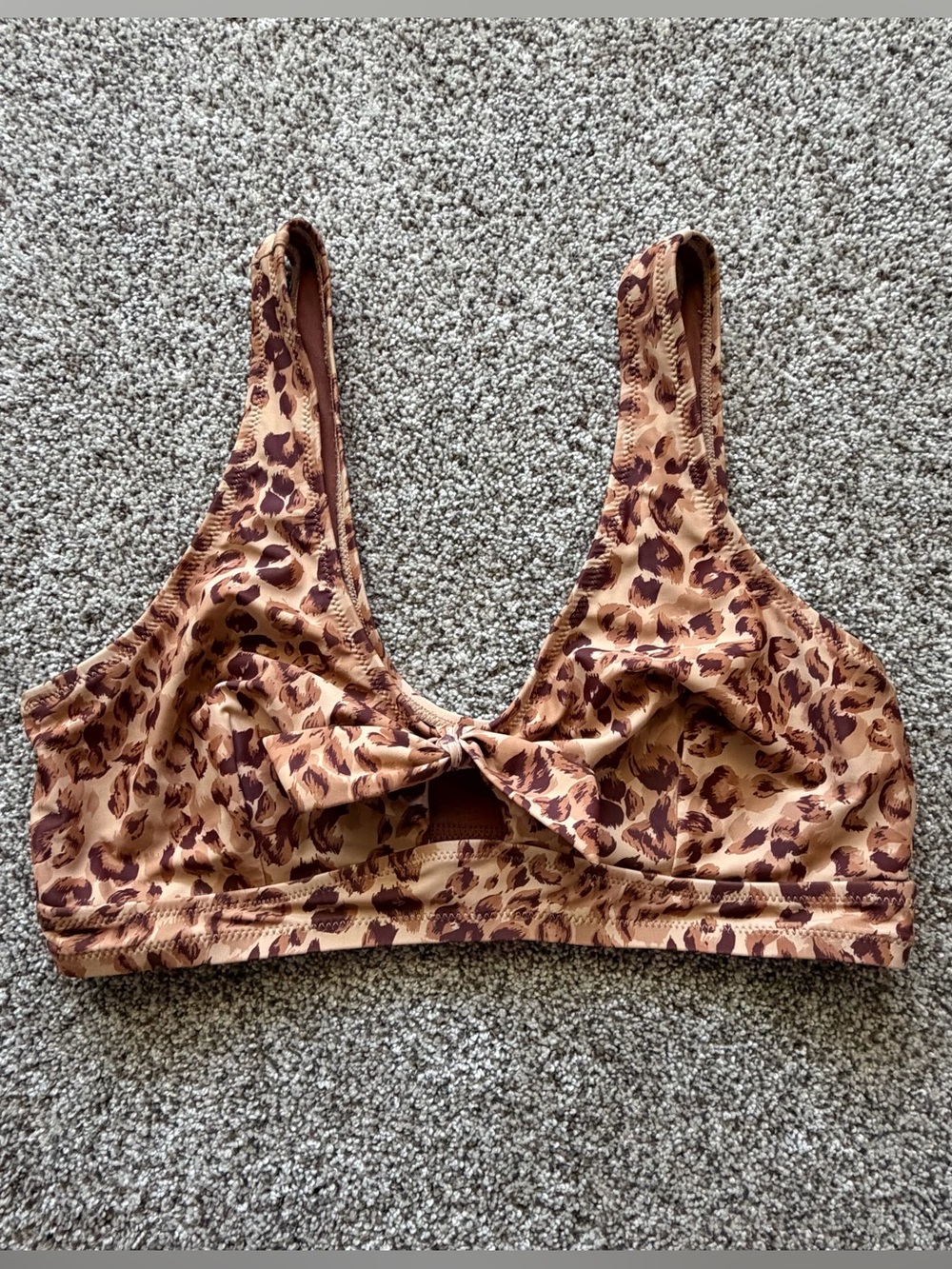 Cupshe Josie Leopard Animal Print Bowknot Bikini Top 1X Plus Size